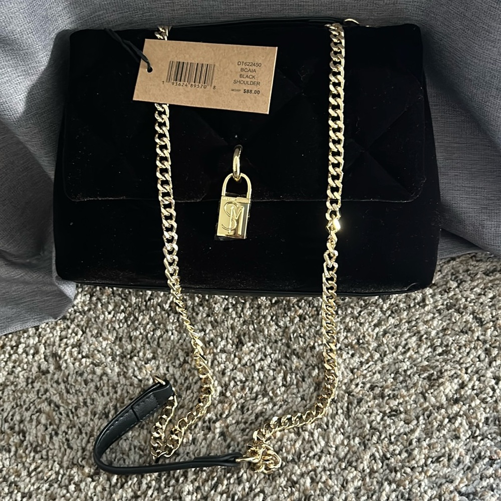 NWT Steve Madden Suede black shoulder bag